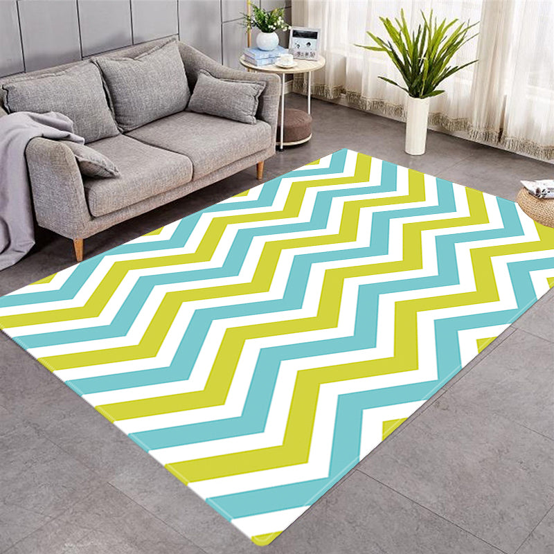 More Design Various Size Wavy Pattern Crystal Velvet Area Rug Center Carpet Living Room Carpet with Wavy Stripes