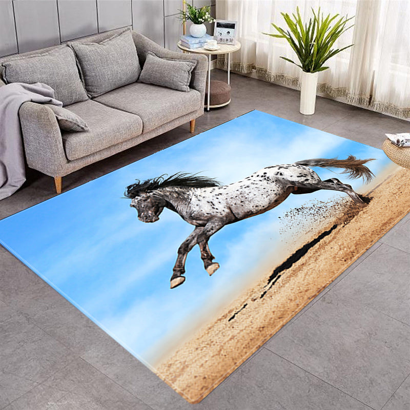 Horse Pattern More Design Crystal Velvet Area Rug Rectangle Carpet Prairie Steed Pattern Carpet Beach Steed Carpet