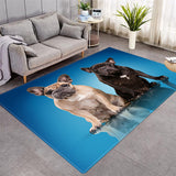 Puppy Pattern Crystal Velvet Area Rug Living Room Carpet Center Carpet Anti-slip Carpet