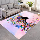 Creative Design Crystal Velvet Area Rug Abstract Painted Rug Living Room Rectangle Carpet
