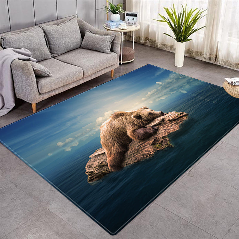 Animal Pattern Multiple Style Design Crystal Velvet Area Rug Center Carpet Leopard/Tiger/Lion/Peacock Carpet