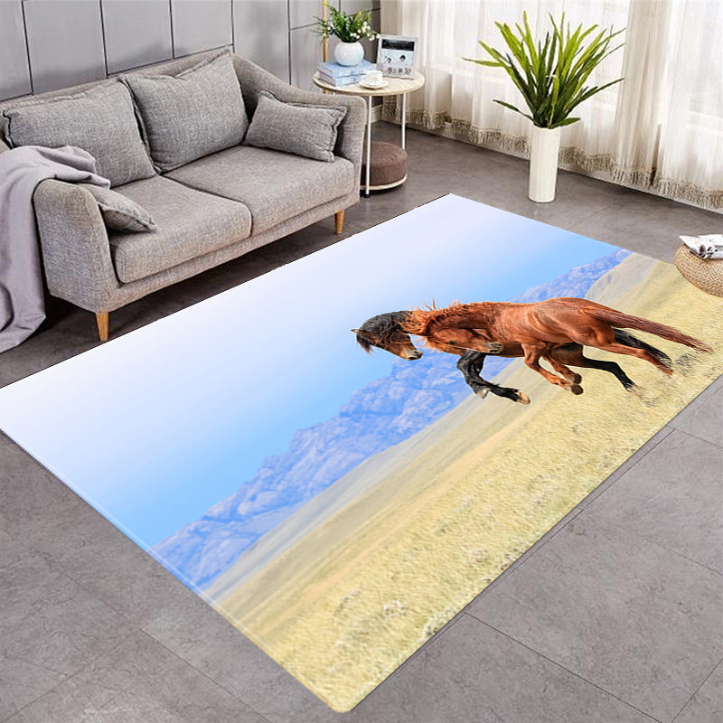 Horse Pattern More Design Crystal Velvet Area Rug Rectangle Carpet Prairie Steed Pattern Carpet Beach Steed Carpet