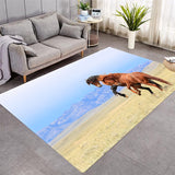 Horse Pattern More Design Crystal Velvet Area Rug Rectangle Carpet Prairie Steed Pattern Carpet Beach Steed Carpet