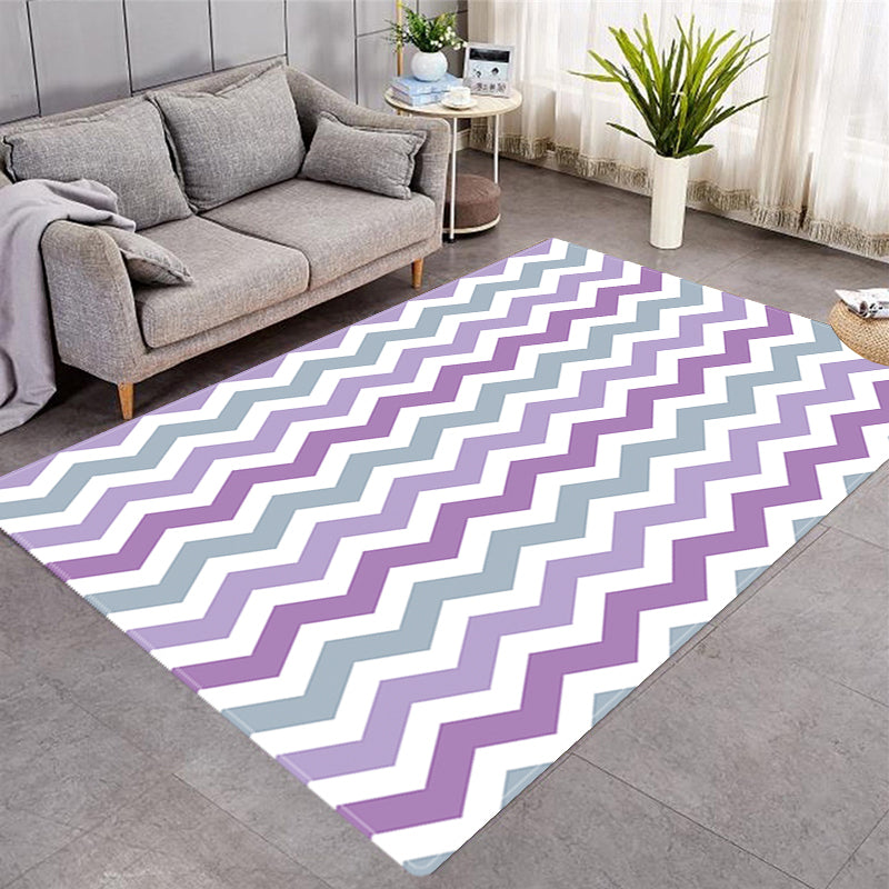 More Design Various Size Wavy Pattern Crystal Velvet Area Rug Center Carpet Living Room Carpet with Wavy Stripes