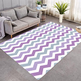 More Design Various Size Wavy Pattern Crystal Velvet Area Rug Center Carpet Living Room Carpet with Wavy Stripes