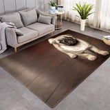 Puppy Pattern Crystal Velvet Area Rug Living Room Carpet Center Carpet Anti-slip Carpet
