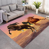 Horse Pattern More Design Crystal Velvet Area Rug Rectangle Carpet Prairie Steed Pattern Carpet Beach Steed Carpet