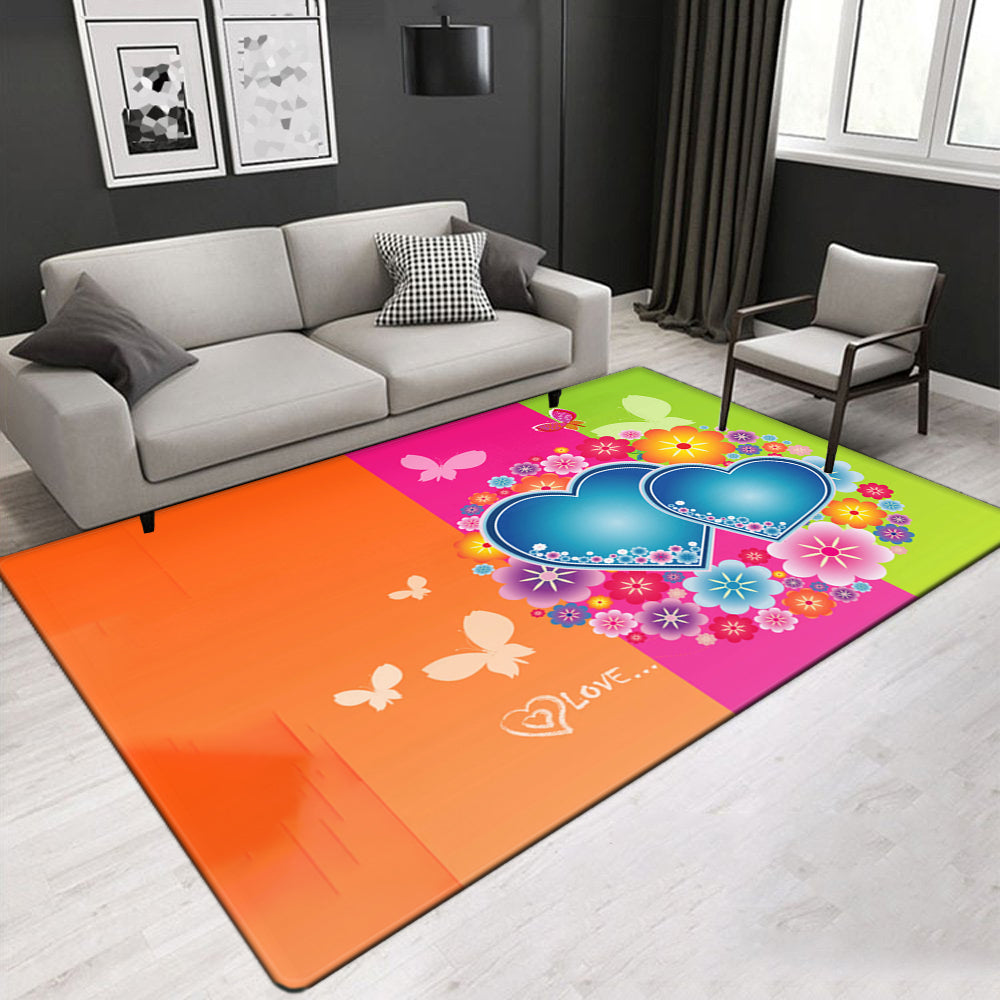 Creative Design Crystal Velvet Area Rug Abstract Painted Rug Living Room Rectangle Carpet