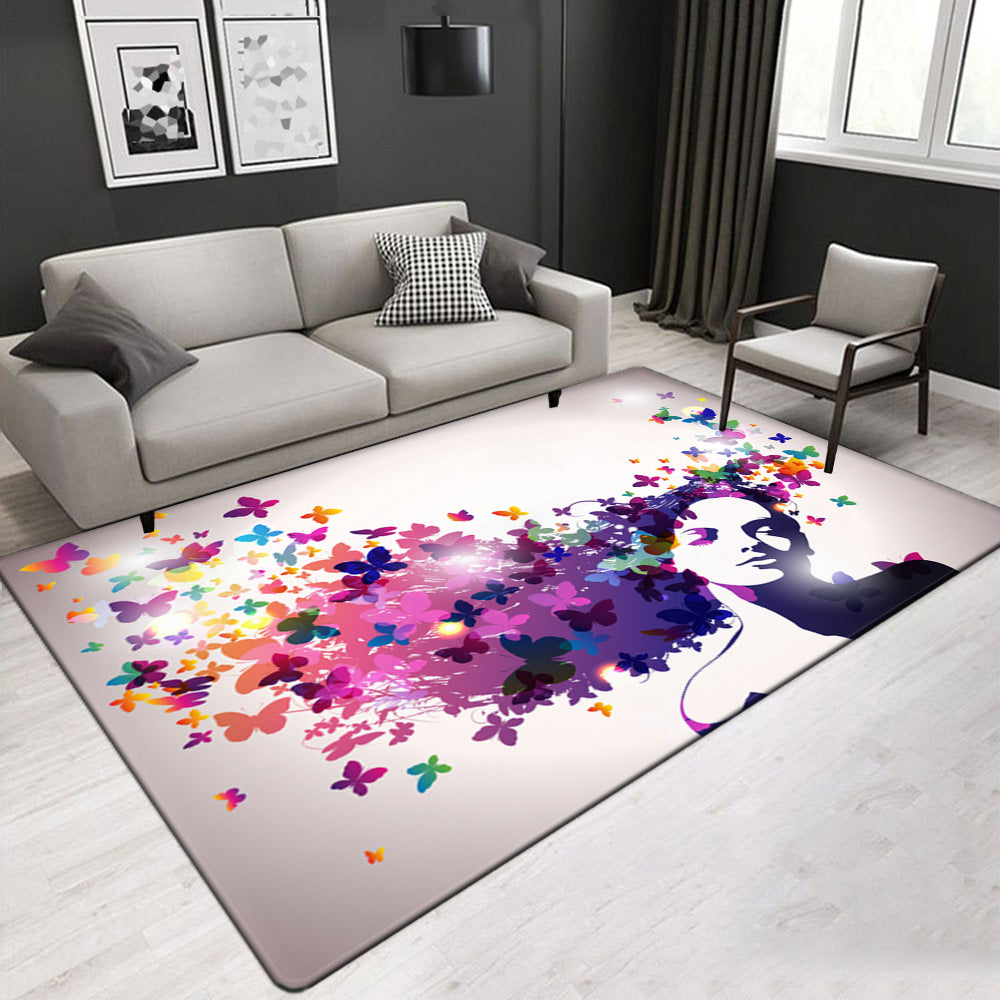 Creative Design Crystal Velvet Area Rug Abstract Painted Rug Living Room Rectangle Carpet