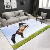 Horse Pattern More Design Crystal Velvet Area Rug Rectangle Carpet Prairie Steed Pattern Carpet Beach Steed Carpet