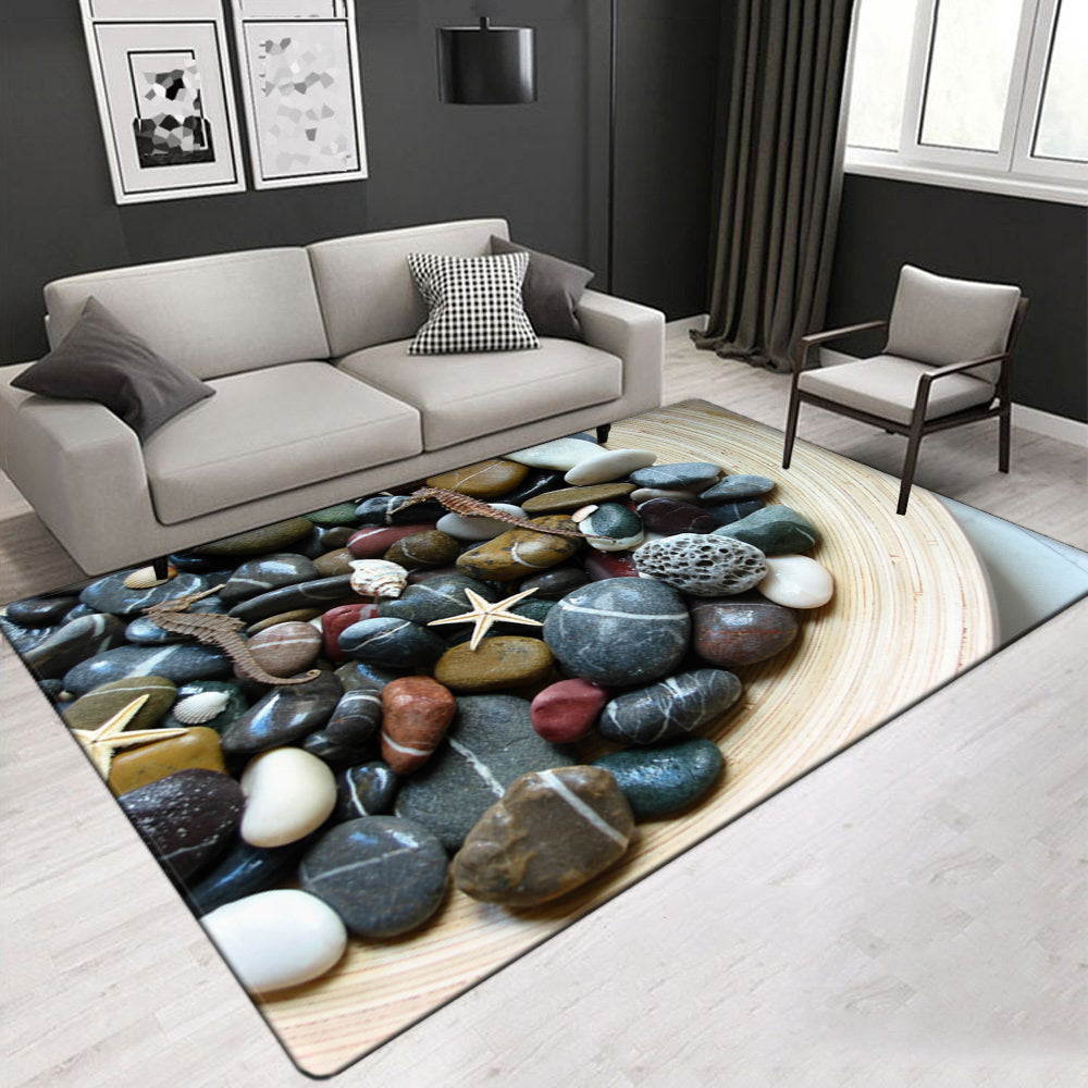 3D Stone Pattern More Design Crystal Velvet Area Rug Center Carpet Coloured Stone Carpet