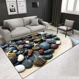 3D Stone Pattern More Design Crystal Velvet Area Rug Center Carpet Coloured Stone Carpet