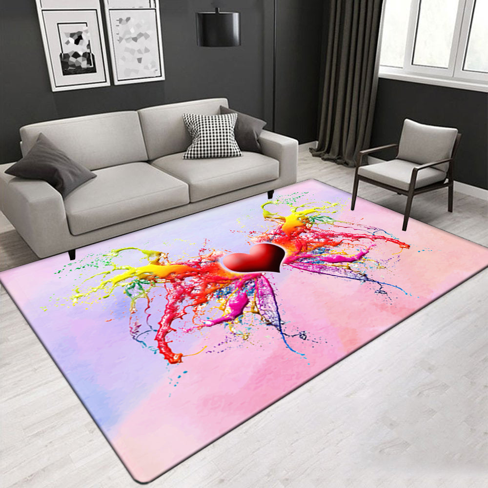 Creative Design Crystal Velvet Area Rug Abstract Painted Rug Living Room Rectangle Carpet