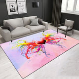 Creative Design Crystal Velvet Area Rug Abstract Painted Rug Living Room Rectangle Carpet