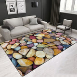 3D Stone Pattern More Design Crystal Velvet Area Rug Center Carpet Coloured Stone Carpet