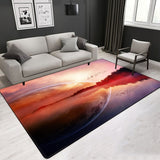 Landscape Pattern Crystal Velvet Area Rug Center Carpet Prairie/Beach/Nature Landscape Pattern Carpet