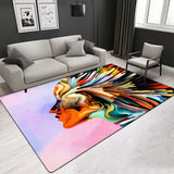 Creative Design Crystal Velvet Area Rug Abstract Painted Rug Living Room Rectangle Carpet