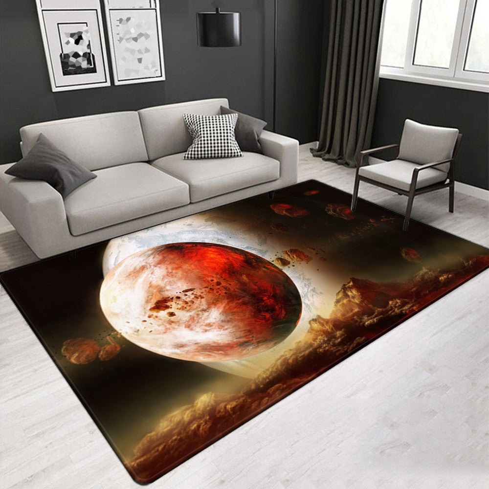 Star Galaxy Pattern Space motifs Various Size Crystal Velvet Area Rug Soft and non-slip Rectangle Carpet