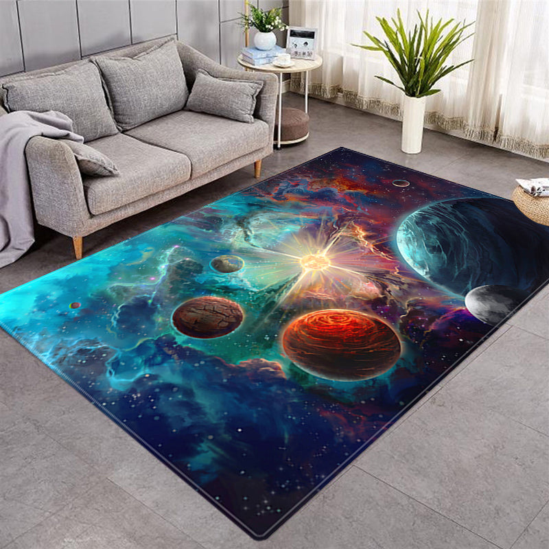 Star Galaxy Pattern Space motifs Various Size Crystal Velvet Area Rug Soft and non-slip Rectangle Carpet