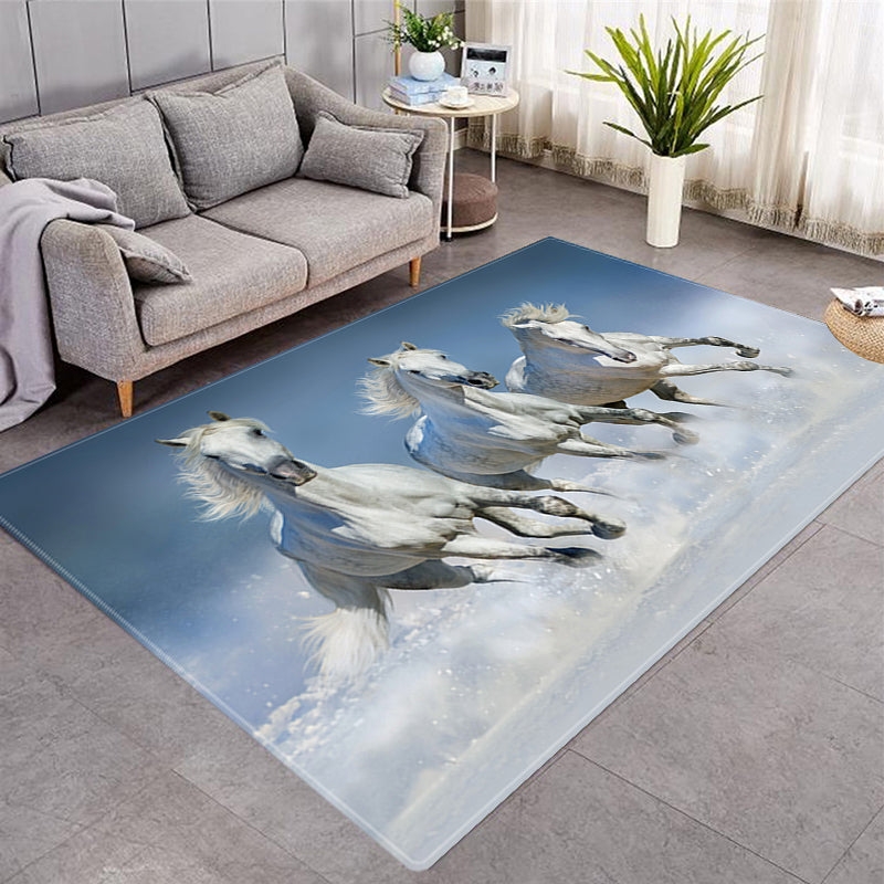 Horse Pattern More Design Crystal Velvet Area Rug Rectangle Carpet Prairie Steed Pattern Carpet Beach Steed Carpet