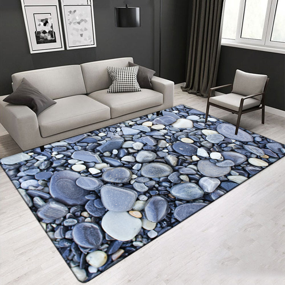 3D Stone Pattern More Design Crystal Velvet Area Rug Center Carpet Coloured Stone Carpet