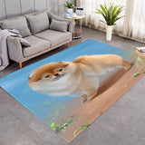 Puppy Pattern Crystal Velvet Area Rug Living Room Carpet Center Carpet Anti-slip Carpet