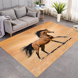 Horse Pattern More Design Crystal Velvet Area Rug Rectangle Carpet Prairie Steed Pattern Carpet Beach Steed Carpet
