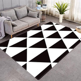Multicolor Geometric Triangle Design Crystal Velvet Area Rug for Living Room Centerpiece