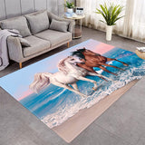 Horse Pattern More Design Crystal Velvet Area Rug Rectangle Carpet Prairie Steed Pattern Carpet Beach Steed Carpet