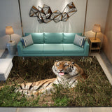 Animal Pattern Multiple Style Design Crystal Velvet Area Rug Center Carpet Leopard/Tiger/Lion/Peacock Carpet