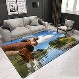 Animal Pattern Multiple Style Design Crystal Velvet Area Rug Center Carpet Leopard/Tiger/Lion/Peacock Carpet