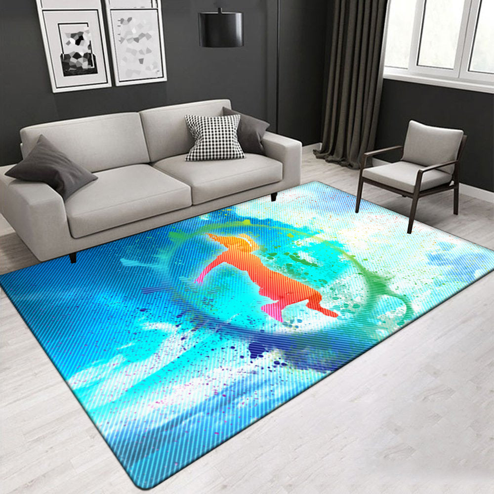 Creative Design Crystal Velvet Area Rug Abstract Painted Rug Living Room Rectangle Carpet