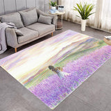 Flower Landscape Various Size Crystal Velvet Area Rug Center Carpet Soft Living Room Carpet