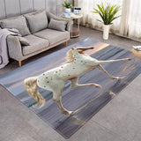 Horse Pattern More Design Crystal Velvet Area Rug Rectangle Carpet Prairie Steed Pattern Carpet Beach Steed Carpet