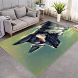 Puppy Pattern Crystal Velvet Area Rug Living Room Carpet Center Carpet Anti-slip Carpet