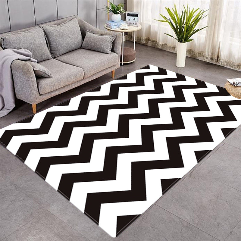 More Design Various Size Wavy Pattern Crystal Velvet Area Rug Center Carpet Living Room Carpet with Wavy Stripes