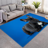 Puppy Pattern Crystal Velvet Area Rug Living Room Carpet Center Carpet Anti-slip Carpet