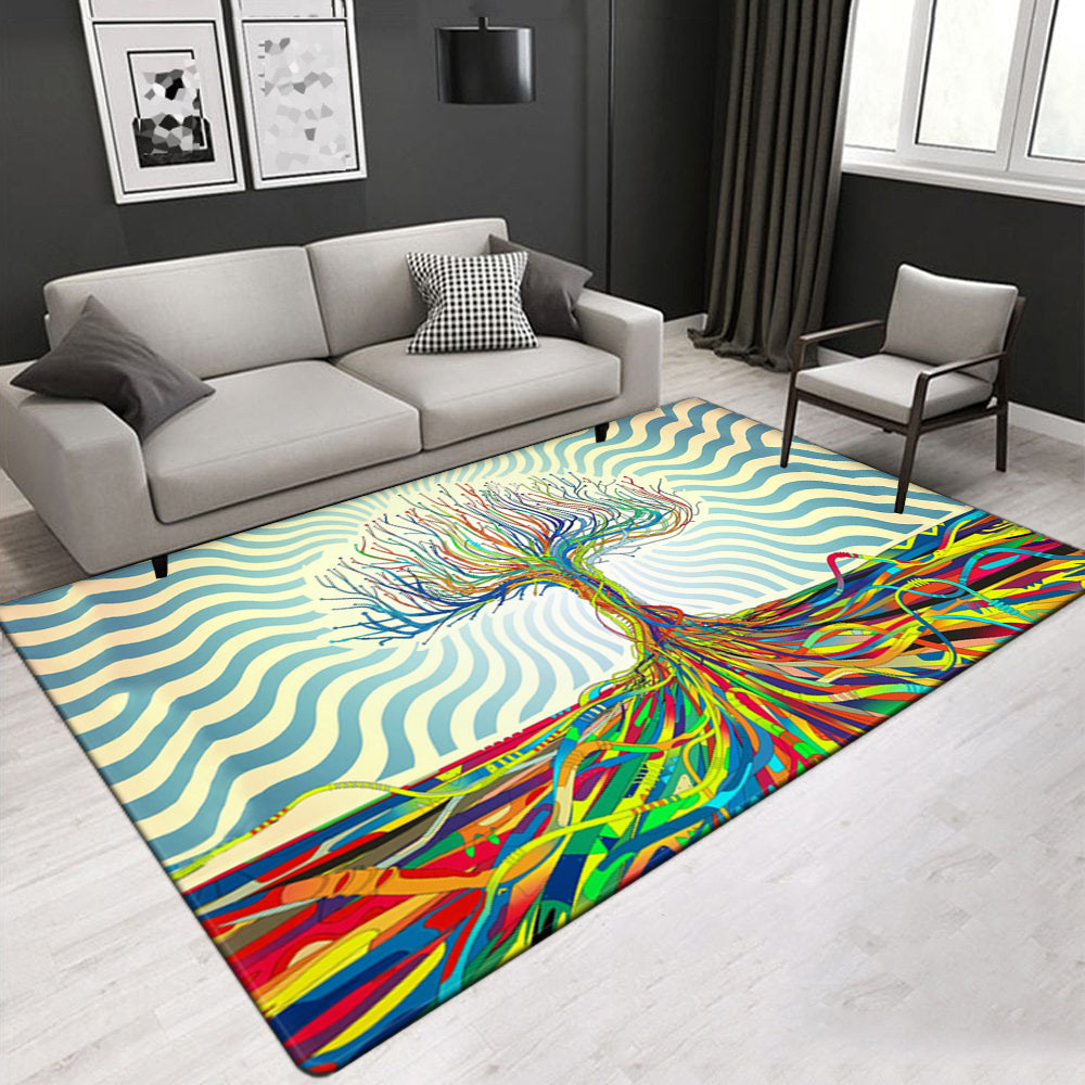 Creative Design Crystal Velvet Area Rug Abstract Painted Rug Living Room Rectangle Carpet