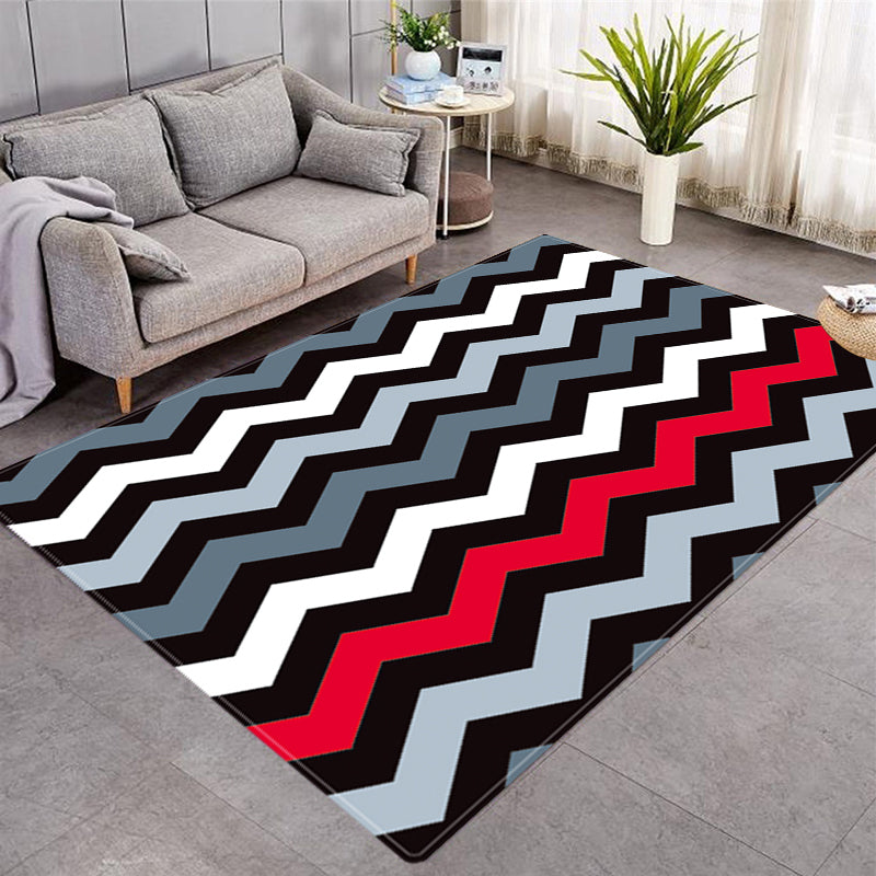 More Design Various Size Wavy Pattern Crystal Velvet Area Rug Center Carpet Living Room Carpet with Wavy Stripes