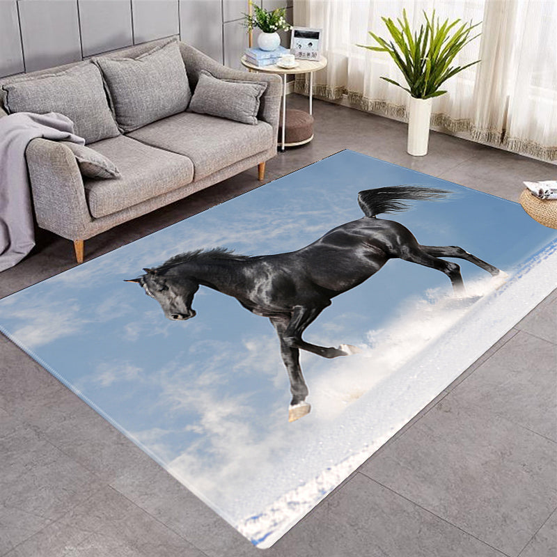 Horse Pattern More Design Crystal Velvet Area Rug Rectangle Carpet Prairie Steed Pattern Carpet Beach Steed Carpet