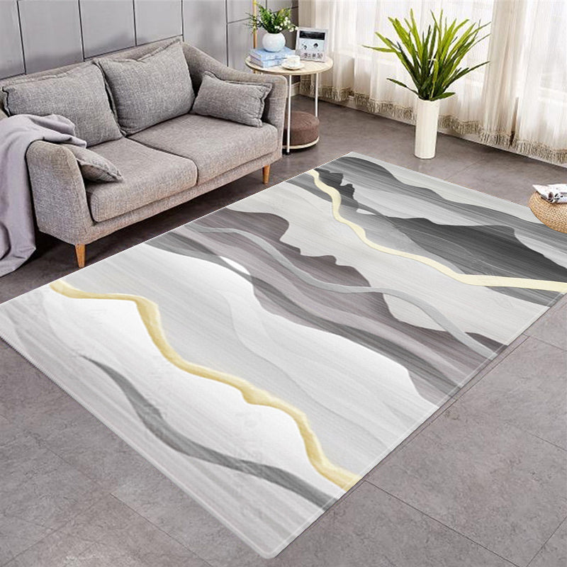 Vintage Print Pattern Rug 3D Abstract Stripe Pattern Design Luxurious Velvet Center Carpet for Home Decor/Bedroom/Living Room