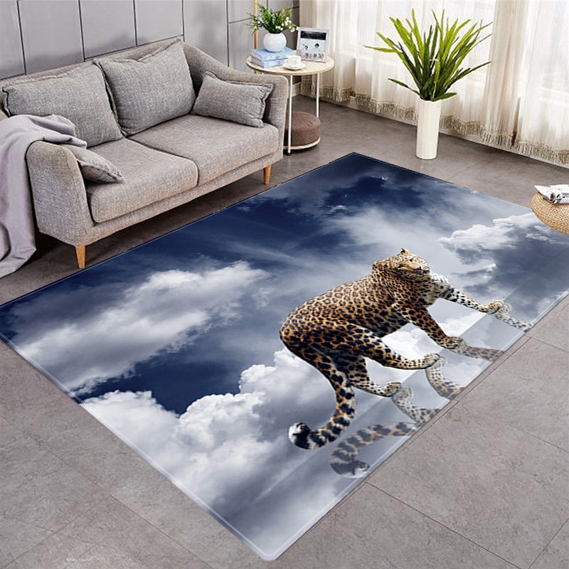 Animal Pattern Multiple Style Design Crystal Velvet Area Rug Center Carpet Leopard/Tiger/Lion/Peacock Carpet