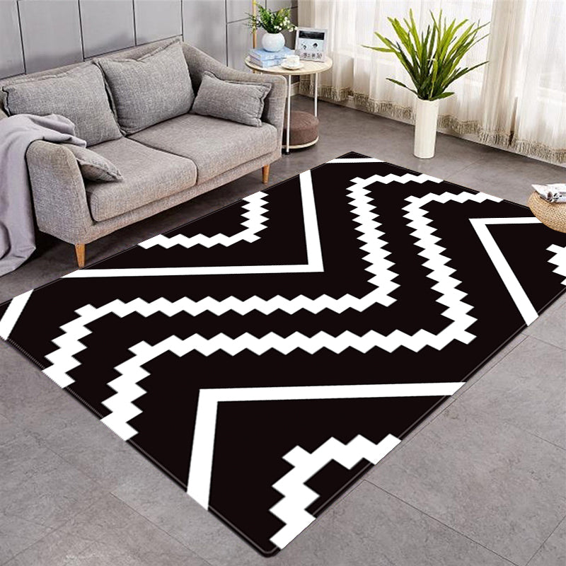 More Design Various Size Wavy Pattern Crystal Velvet Area Rug Center Carpet Living Room Carpet with Wavy Stripes