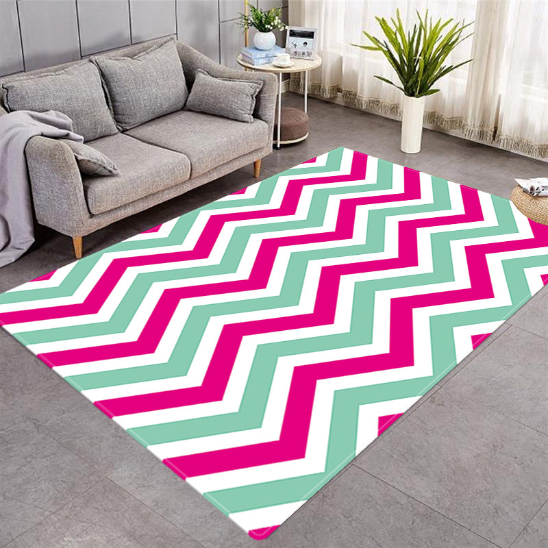 More Design Various Size Wavy Pattern Crystal Velvet Area Rug Center Carpet Living Room Carpet with Wavy Stripes