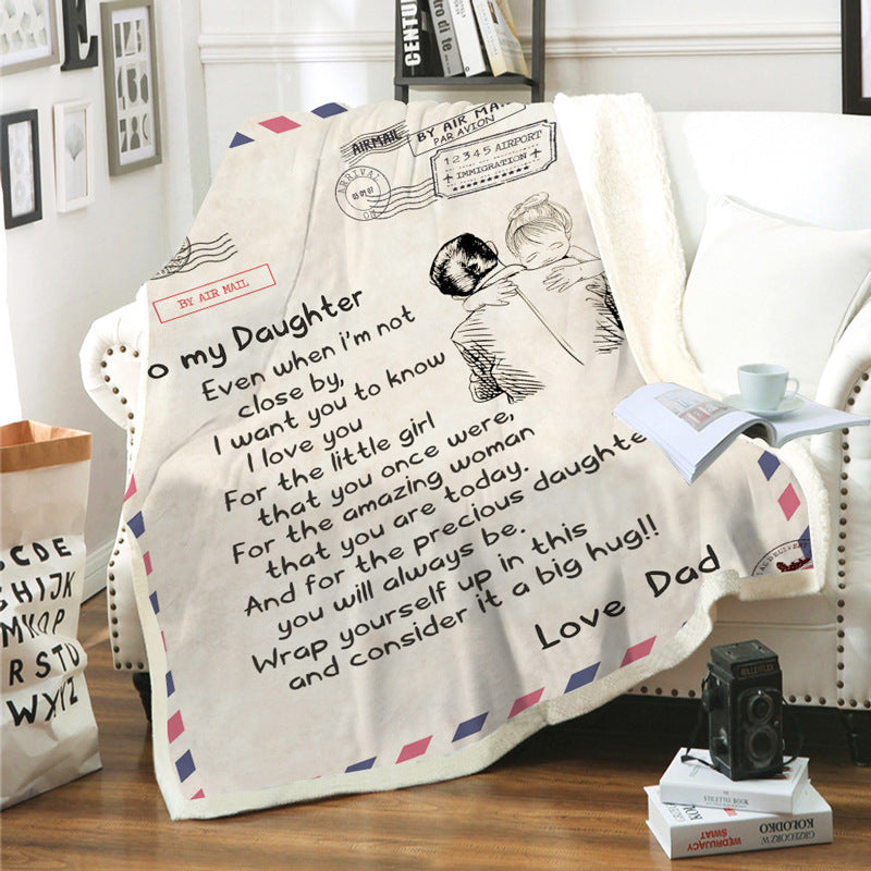 Interesting Gifts Soft Letter Pattern Throw Blanket Creative Gift Wrapping Blanket on Bed/Sofa Warm and Cosy Easy to Clean (customizable)