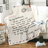 Interesting Gifts Soft Letter Pattern Throw Blanket Creative Gift Wrapping Blanket on Bed/Sofa Warm and Cosy Easy to Clean (customizable)