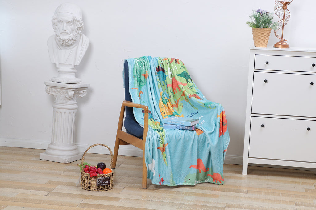 Machine Washable New Arrival for Panda Pattern/Dinosaur Pattern Kids Soft Design Throw Blanket