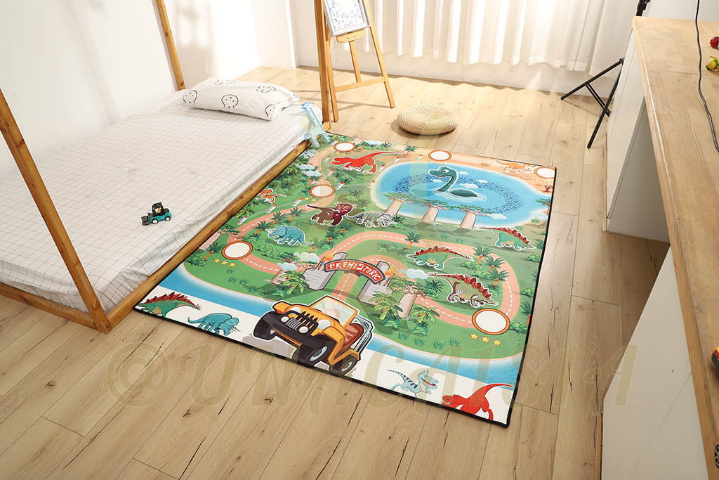 Hot Selling Products Rug for Kids Bedroom Playroom Dinosaur Carpet/City Road Map Game Carpet/Living Room Play & Learning Fun Carpet (customizable)