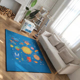 Kid's Rug Bedroom/Playroom Innovative Design Universe/Road Map Play & Learning Fun Carpet