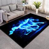 Creative Horse Pattern Printing Crystal Velvet Area Rug Rectangle Carpet